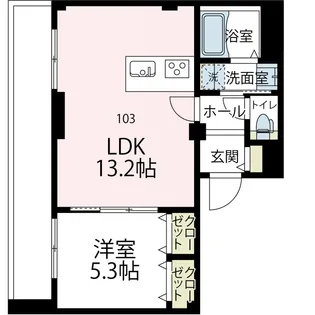 ニューグランデュールⅡ【103号室号室】の間取り