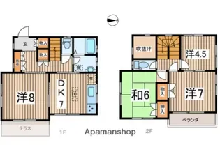 神奈川県横浜市戸塚区戸塚町【一戸建】の間取り