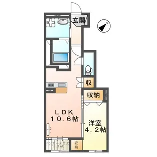 厚木市下川入アパート【1階】の間取り