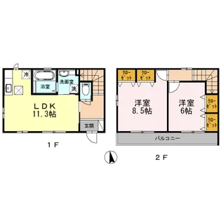 ヒルズ B【1階】の間取り