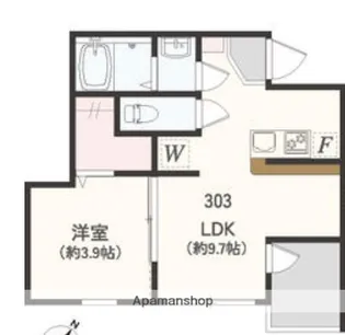アザーレ・クオン東海大学前【3階】の間取り