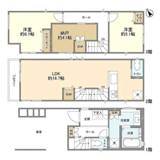 神奈川県川崎市宮前区南平台【一戸建】の間取り