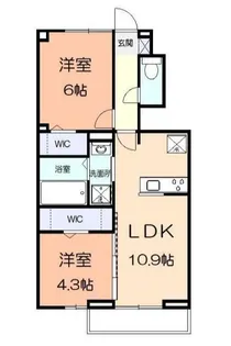 クレスト湘南【1階】の間取り