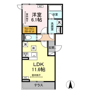 ブリューエン河原口【1階】の間取り
