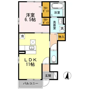 ソレアード・ミナミダ【1階】の間取り