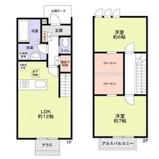 ウッドベル・ビナII【1階】の間取り