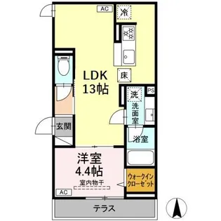 D PAINA 中野島II【1階】の間取り