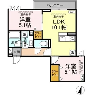リートゥス湘南辻堂【2階】の間取り