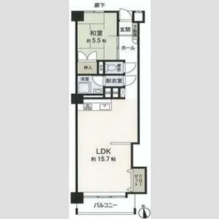 鵠沼フラワーマンション【205号室】の間取り