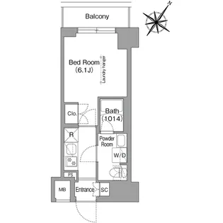 コンフォリア・リヴ横浜阪東橋【1階】の間取り
