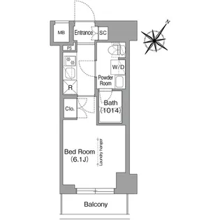 コンフォリア・リヴ横浜阪東橋【6階】の間取り
