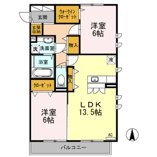 グラン レーヴ I【2階】の間取り