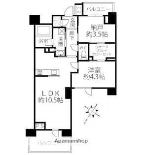 クリオラベルヴィ横濱サウス【10階】の間取り