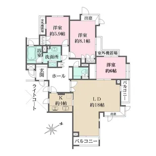 ライブタウン白楽C棟【2階】の間取り