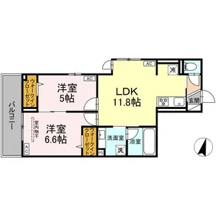 D PAINA 木月住吉町【2階】の間取り