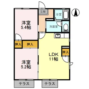 サンモール清水C【1階】の間取り