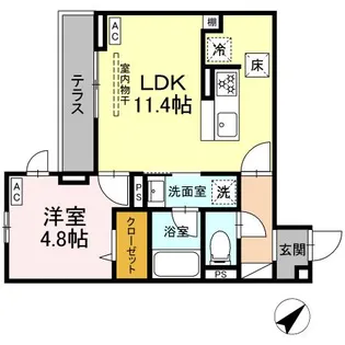 ジェルベーラ東柏ケ谷【1階】の間取り