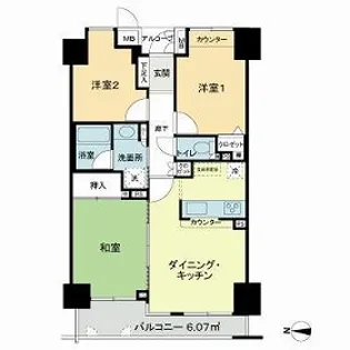 ニューシティ東戸塚 パークハウス南の街【3階】の間取り