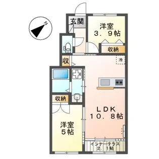 (仮称)藤沢打戻アパート【1階】の間取り