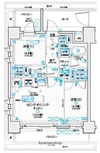 デュオステージ海老名Ⅱ【9階】の間取り