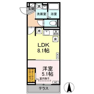 ネオアイリス大森【1階】の間取り