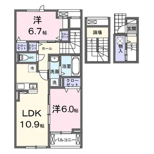 フォンテーヌⅤ【3階】の間取り