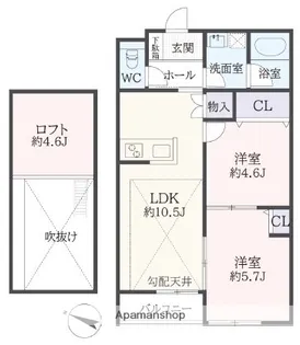 ルミエール黒部【2階】の間取り