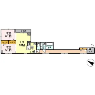 セレスティア大森東【1階】の間取り