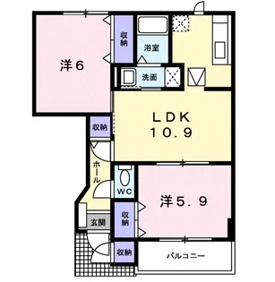 ラルジュⅠ【1階】の間取り