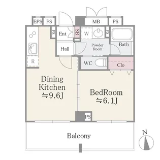 1DKの間取り画像