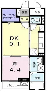 ユトリナ湘南 B【2階】の間取り