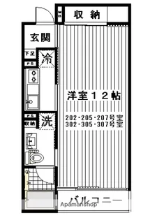 カーサベラ大倉山【307号室】の間取り