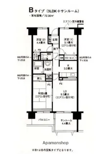 クレールセントラル【7階】の間取り