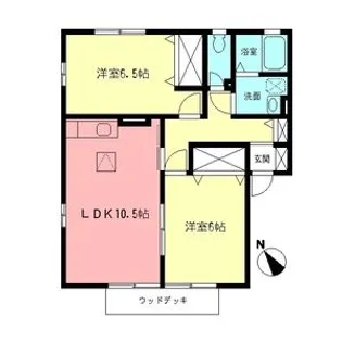 ロイヤルタウンD【1階】の間取り