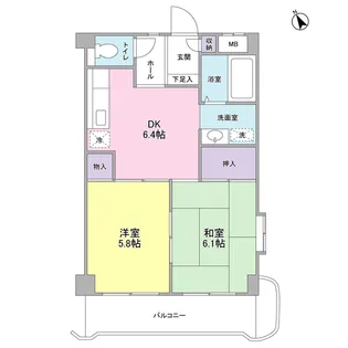 プリムローズ菊名参番館【1階】の間取り