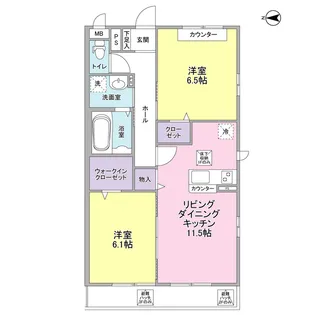 リヴェール青葉台【1階】の間取り