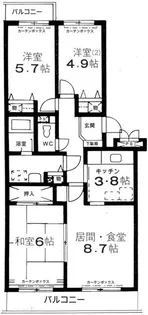 エスポワール松風台Ⅱ番館【1階】の間取り