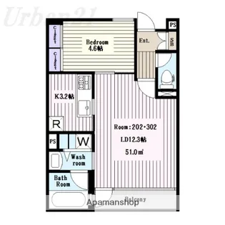 カーサピエテラ大倉山【2階】の間取り