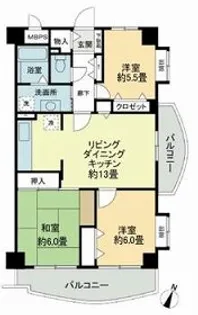 ビューハイツ高山【2階】の間取り