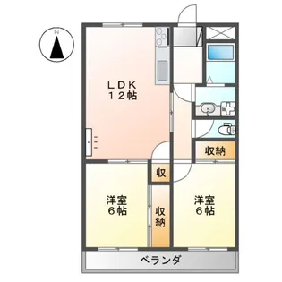 ヴァンベール文ヶ岡Ⅱ【1階】の間取り
