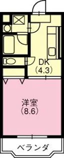 ボンヌシャンスK【106号室】の間取り