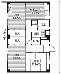 ビレッジハウス阿久和2号棟【5階】の間取り