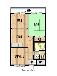ロイヤルマンション大倉山【4階】の間取り
