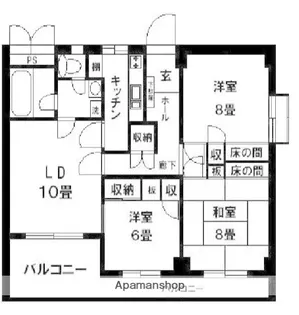 ハイツリヴァ・スター【6階】の間取り