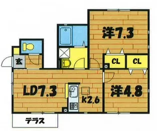 グランドソレイユ【101号室号室】の間取り