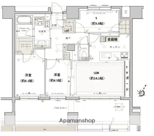 クリオレジダンス横濱ザ・マークス【1階】の間取り
