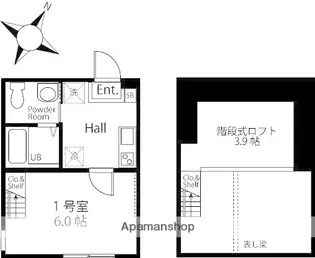 ハーミットクラブハウスキアーヴェⅢA棟【2階】の間取り