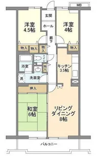 コーポレート中央林間2号棟【6階】の間取り