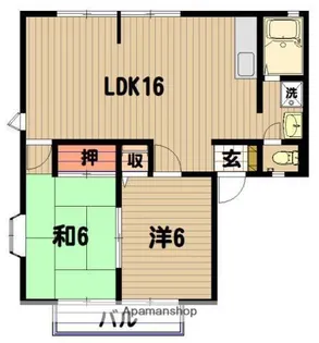 田園ハイツG棟【1階】の間取り