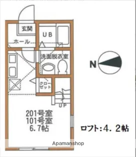ハーミットクラブハウスVIPレジデンス【1階】の間取り